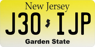 NJ license plate J30IJP