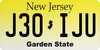 NJ license plate J30IJU