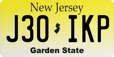 NJ license plate J30IKP