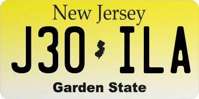 NJ license plate J30ILA