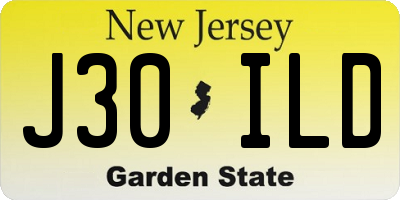 NJ license plate J30ILD