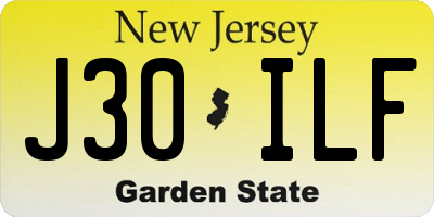 NJ license plate J30ILF