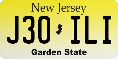 NJ license plate J30ILI