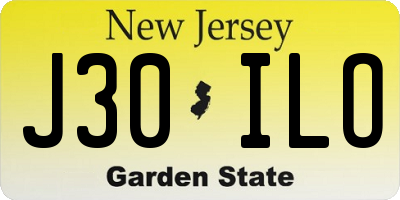 NJ license plate J30ILO