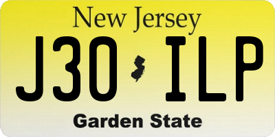 NJ license plate J30ILP