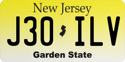 NJ license plate J30ILV