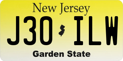 NJ license plate J30ILW