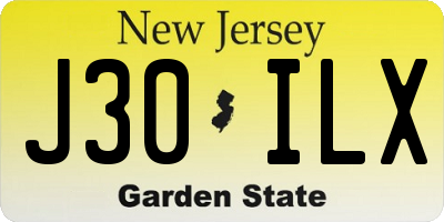 NJ license plate J30ILX
