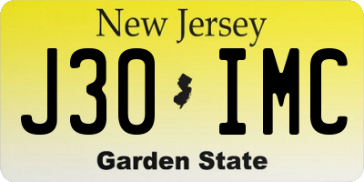 NJ license plate J30IMC