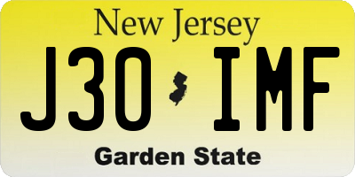 NJ license plate J30IMF
