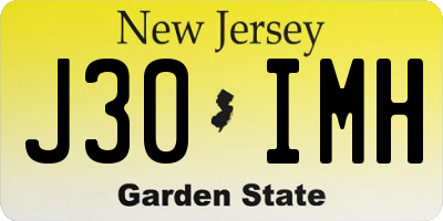 NJ license plate J30IMH