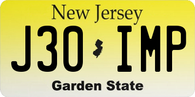 NJ license plate J30IMP