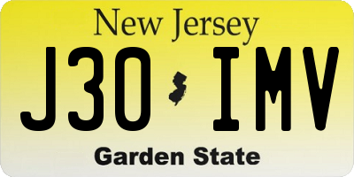 NJ license plate J30IMV