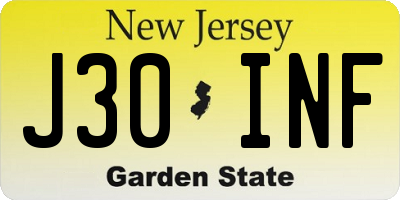 NJ license plate J30INF