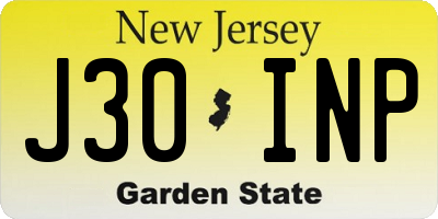 NJ license plate J30INP