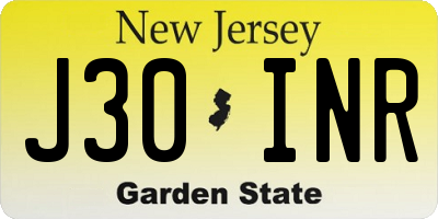 NJ license plate J30INR