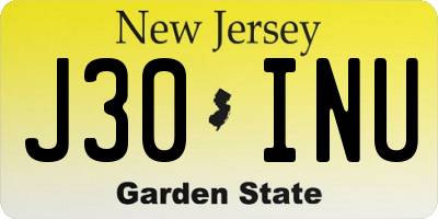 NJ license plate J30INU
