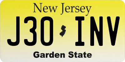 NJ license plate J30INV