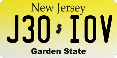 NJ license plate J30IOV