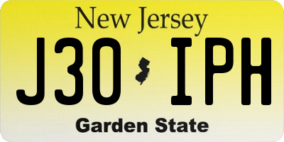 NJ license plate J30IPH
