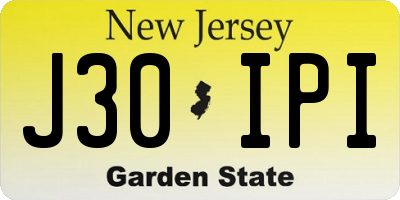 NJ license plate J30IPI