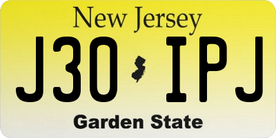NJ license plate J30IPJ