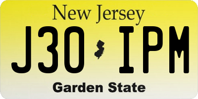 NJ license plate J30IPM