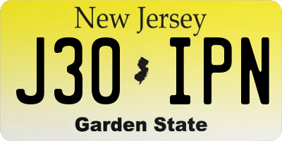 NJ license plate J30IPN
