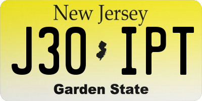NJ license plate J30IPT