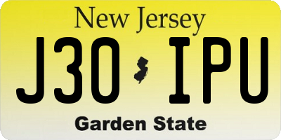 NJ license plate J30IPU