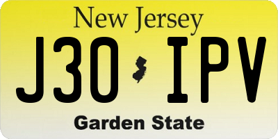 NJ license plate J30IPV