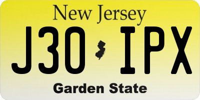 NJ license plate J30IPX