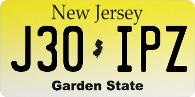 NJ license plate J30IPZ