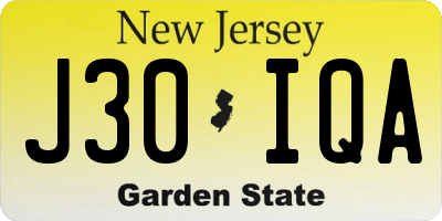 NJ license plate J30IQA