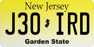NJ license plate J30IRD