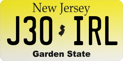 NJ license plate J30IRL