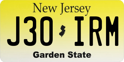 NJ license plate J30IRM