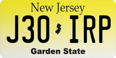 NJ license plate J30IRP