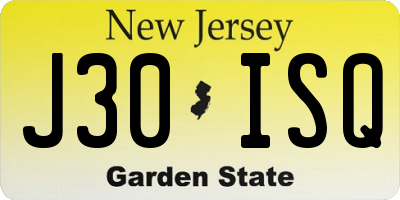 NJ license plate J30ISQ