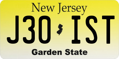 NJ license plate J30IST