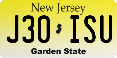 NJ license plate J30ISU