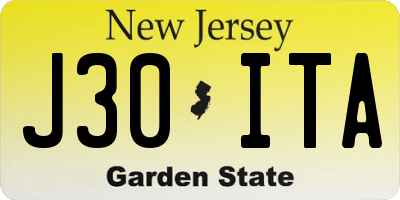 NJ license plate J30ITA