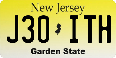 NJ license plate J30ITH