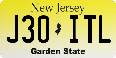NJ license plate J30ITL