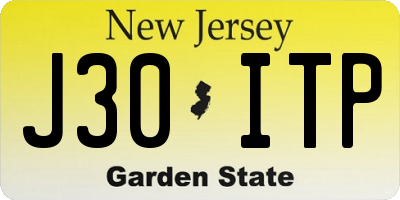 NJ license plate J30ITP