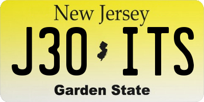 NJ license plate J30ITS