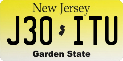NJ license plate J30ITU