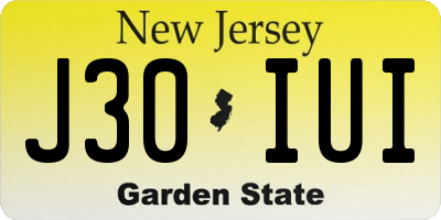 NJ license plate J30IUI
