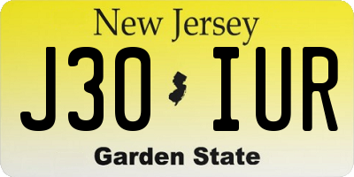 NJ license plate J30IUR