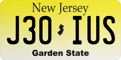NJ license plate J30IUS